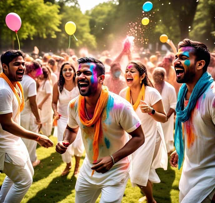 4 March - Enjoy Holi (Color Festival) w/ Local Delhi Family - Entering the home: teeka, kalava, maala, then snacks and sweets