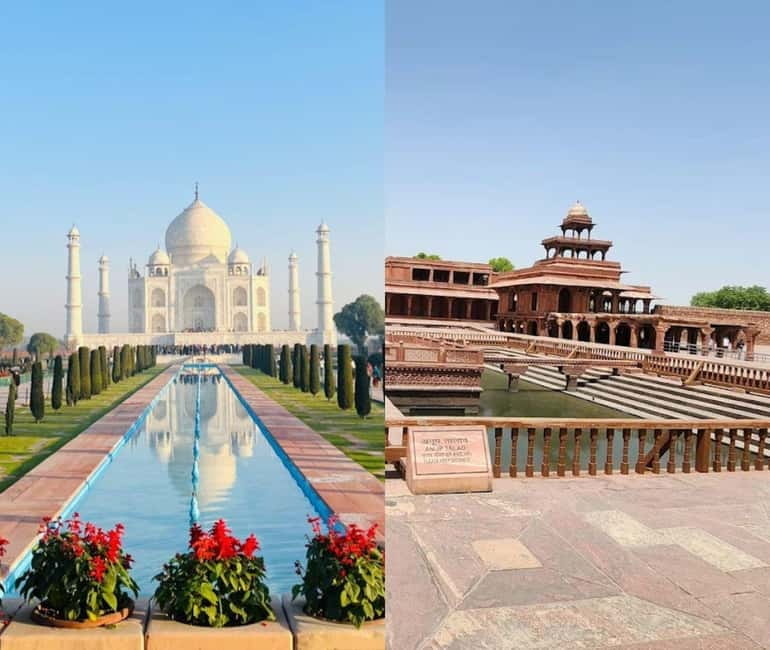 From Delhi: Taj Mahal & Agra Day Tour with Fatehpur Sikri - Agra Fort: Mughal power and the Taj framed from above
