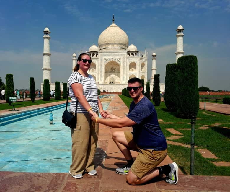 From Delhi: Taj Mahal & Agra Tour by Gatimaan Express Train - Agra Fort: red sandstone architecture with a guided walkthrough