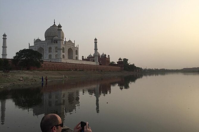 Private Day Tour of Taj Mahal-Agra Fort from Delhi All Inclusive - Taj bench photo and photo-friendly guidance