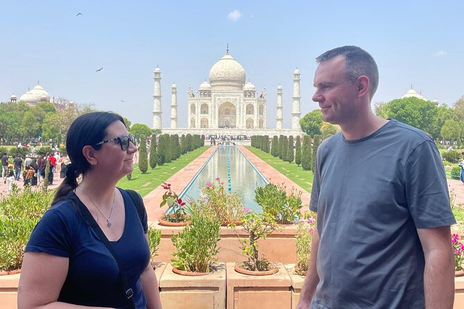 Taj Mahal and Agra Private Tour from Delhi by Car with 5<em> Lunch – Key Highlights That Make This Tour Work’ /></p>
<ul>
<li><strong>Skip-the-line style entry handled by your guide</strong> at the Taj Mahal and Agra Fort</li>
<li><strong>Door-to-door A/C transport</strong> between Delhi and Agra, with tolls, parking, and fuel covered</li>
<li><strong>UNESCO sites in one day</strong>: Taj Mahal and Agra Fort, both included</li>
<li><strong>Optional 5-star lunch</strong> at DoubleTree by Hilton Agra (with local and international options)</li>
<li><strong>Baby Taj (Itmad-ud-Daulah) for marble details</strong> after lunch, if included in your timing</li>
</ul>
<h2 id="the-drive-yamuna-expressway-and-real-door-to-door-convenience">The Drive: Yamuna Expressway and Real Door-to-Door Convenience</h2>
<p> Lunch – The Drive: Yamuna Expressway and Real Door-to-Door Convenience’ /><br />
You start with pickup from your chosen location in New Delhi, Noida, or Gurgaon, and the tour is designed to end the same way with a drop-off back to Delhi-side hotels or neighborhoods. The vehicle is private and air-conditioned, and the transfer is about 3 hours each direction, which is honestly the difference between a pleasant day and a stress-fest.</p>
<p><p>What I appreciate here is what’s included for your ride. Parking fees, tolls, fuel, and taxes are covered, and you get complimentary water bottles. That means fewer small, annoying costs and less time arguing about who pays for what after a long day in the heat.</p>
</p>
<p><p>One practical note: even with an efficient route, Agra mornings can still come with crowds. Your guide’s role later matters because it’s the time at the monuments that you want to manage, not the highway.</p>
</p>
<div class="twil" style="margin: 20px 0; padding: 15px 0;"><p>More ways to reach the Taj, weighed side by side</p><ul style="margin: 10px 0; padding: 0; list-style: none;"><li style="margin: 0 0 10px 0; padding: 0 0 10px 0; border-bottom: 1px solid #eee; display: flex; align-items: flex-start; gap: 12px; line-height: 1.4;"><a href="https://explorenewdelhi.com/same-day-taj-mahal-agra-fort-baby-taj-tour-from-delhi-by-car/" aria-hidden="true" tabindex="-1"><img decoding="async" style="width: 80px; height: 60px; object-fit: cover; border-radius: 4px; flex-shrink: 0;" src="https://assets.explorenewdelhi.com/wp-content/uploads/same-day-taj-mahal-agra-fort-baby-taj-tour-from-delhi-by-car-150x150.jpg" alt="" loading="lazy"></a><div><a href="https://explorenewdelhi.com/same-day-taj-mahal-agra-fort-baby-taj-tour-from-delhi-by-car/">Same Day Taj Mahal, Agra Fort & Baby Taj Tour from Delhi by Car</a><br><span style="font-size: 0.82em; color: #555; margin-top: 2px;"><span style="color: #d6533b;">★</span> 5.0 · 4,304 reviews</span></div></li><li style="margin: 0 0 10px 0; padding: 0 0 10px 0; border-bottom: 1px solid #eee; display: flex; align-items: flex-start; gap: 12px; line-height: 1.4;"><a href="https://explorenewdelhi.com/taj-mahal-day-tour-from-delhi-by-superfast-train-top-rated-tour/" aria-hidden="true" tabindex="-1"><img decoding="async" style="width: 80px; height: 60px; object-fit: cover; border-radius: 4px; flex-shrink: 0;" src="https://assets.explorenewdelhi.com/wp-content/uploads/taj-mahal-day-tour-from-delhi-by-superfast-train-top-rated-tour-150x150.jpg" alt="" loading="lazy"></a><div><a href="https://explorenewdelhi.com/taj-mahal-day-tour-from-delhi-by-superfast-train-top-rated-tour/">Taj Mahal Day Tour from Delhi by Superfast Train – TOP RATED TOUR</a><br><span style="font-size: 0.82em; color: #555; margin-top: 2px;"><span style="color: #d6533b;">★</span> 5.0 · 4,166 reviews</span></div></li><li style="margin: 0 0 10px 0; padding: 0 0 10px 0; border-bottom: 1px solid #eee; display: flex; align-items: flex-start; gap: 12px; line-height: 1.4;"><a href="https://explorenewdelhi.com/full-day-taj-mahal-agra-fort-baby-taj-tour-from-delhi-by-car/" aria-hidden="true" tabindex="-1"><img decoding="async" style="width: 80px; height: 60px; object-fit: cover; border-radius: 4px; flex-shrink: 0;" src="https://assets.explorenewdelhi.com/wp-content/uploads/full-day-taj-mahal-agra-fort-baby-taj-tour-from-delhi-by-car-150x150.jpg" alt="" loading="lazy"></a><div><a href="https://explorenewdelhi.com/full-day-taj-mahal-agra-fort-baby-taj-tour-from-delhi-by-car/">Full Day Taj Mahal, Agra Fort & Baby Taj Tour from Delhi by Car</a><br><span style="font-size: 0.82em; color: #555; margin-top: 2px;"><span style="color: #d6533b;">★</span> 5.0 · 3,647 reviews</span></div></li><li style="margin: 0; padding: 0; border-bottom: none; display: flex; align-items: flex-start; gap: 12px; line-height: 1.4;"><a href="https://explorenewdelhi.com/from-delhi-taj-mahal-agra-private-day-trip-with-transfers/" aria-hidden="true" tabindex="-1"><img decoding="async" style="width: 80px; height: 60px; object-fit: cover; border-radius: 4px; flex-shrink: 0;" src="https://assets.explorenewdelhi.com/wp-content/uploads/from-delhi-taj-mahal-agra-private-day-trip-with-transfers-150x150.jpg" alt="" loading="lazy"></a><div><a href="https://explorenewdelhi.com/from-delhi-taj-mahal-agra-private-day-trip-with-transfers/">From Delhi: Taj Mahal & Agra Private Day Trip with Transfers</a><br><span style="font-size: 0.82em; color: #555; margin-top: 2px;"><span style="color: #d6533b;">★</span> 4.9 · 3,181 reviews</span></div></li></ul></div><h2 id="taj-mahal-first-how-your-guide-helps-you-spend-time-wisely">Taj Mahal First: How Your Guide Helps You Spend Time Wisely</h2>
<p><img width="669" height="446" decoding="async" src=